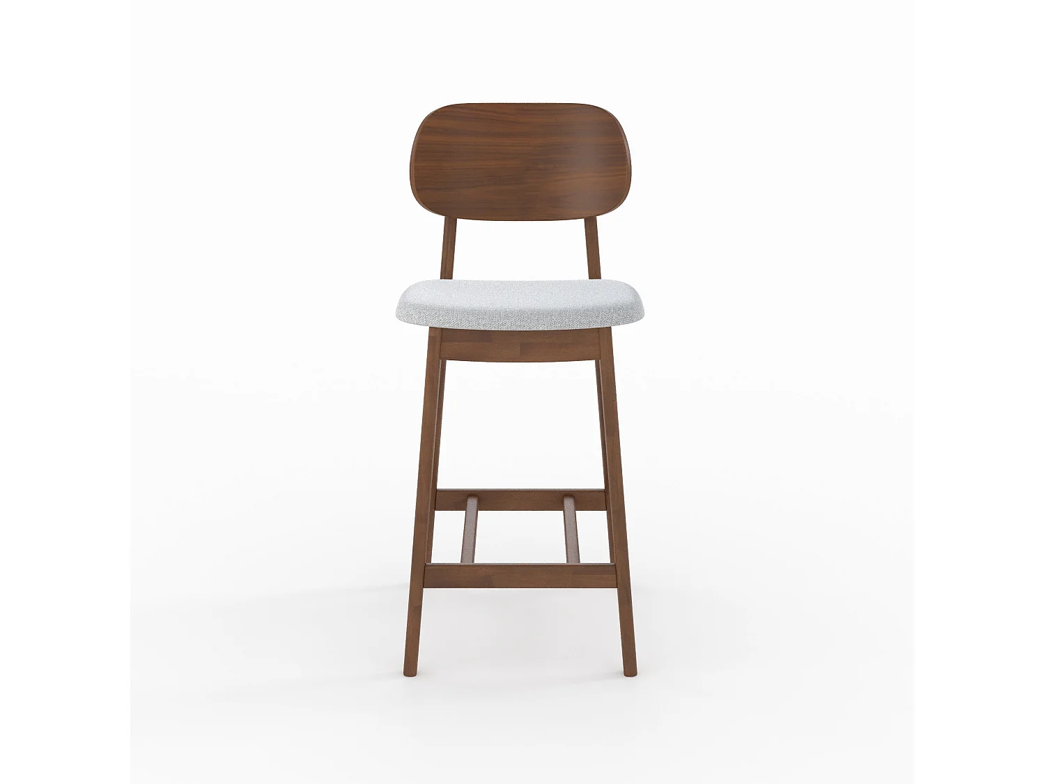 Set di 2 sedie da bar 66 cm in legno e tessuto bouclé grigio chiaro - Charlize