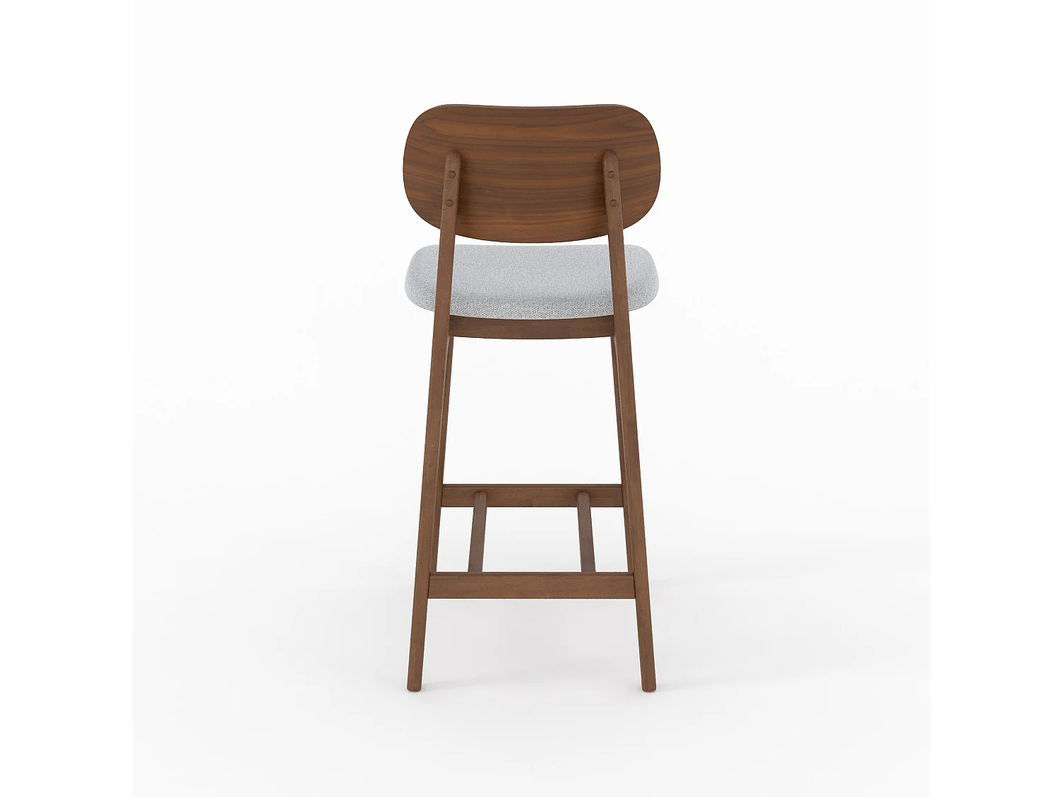 2er-Set Stühle für Kücheninsel 66 cm aus Holz und grauem Stoff - Charlize