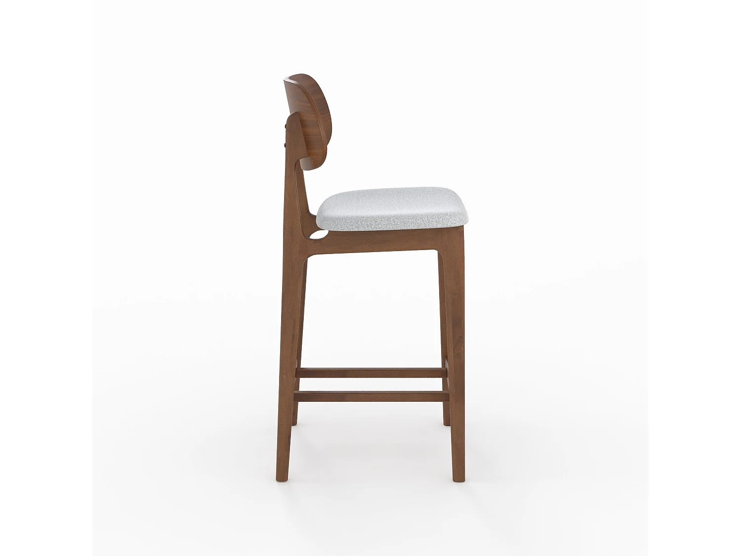2er-Set Stühle für Kücheninsel 66 cm aus Holz und grauem Stoff - Charlize