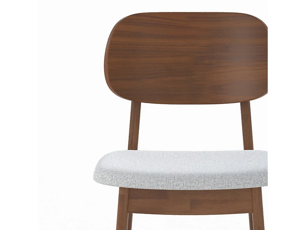 2er-Set Stühle für Kücheninsel 66 cm aus Holz und grauem Stoff - Charlize