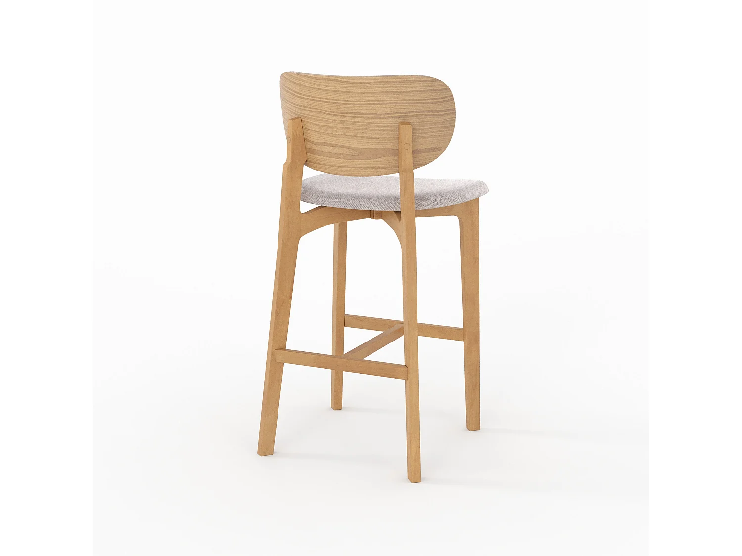 Set de 2 sillas para isla central en madera y tela beige 66 cm - Aria