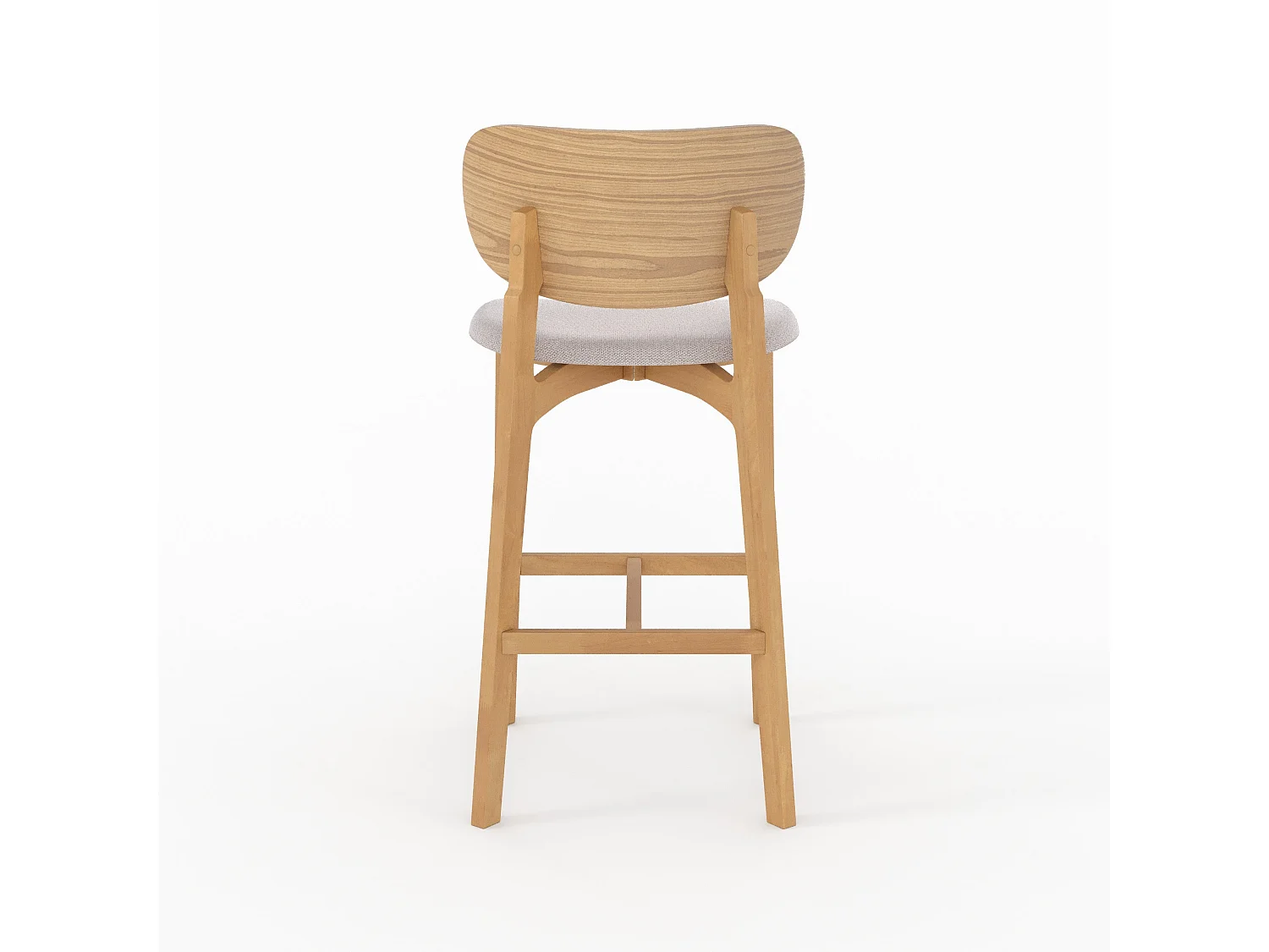 Set de 2 sillas para isla central en madera y tela beige 66 cm - Aria