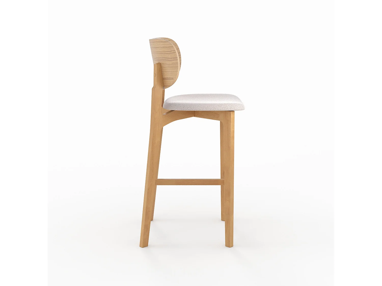 Set de 2 sillas para isla central en madera y tela beige 66 cm - Aria