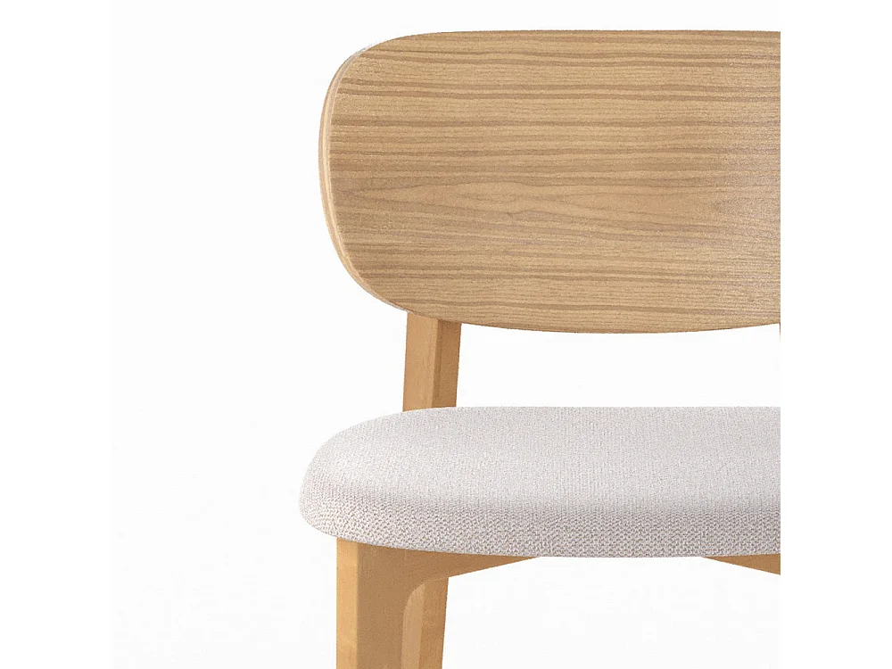 Set de 2 sillas para isla central en madera y tela beige 66 cm - Aria