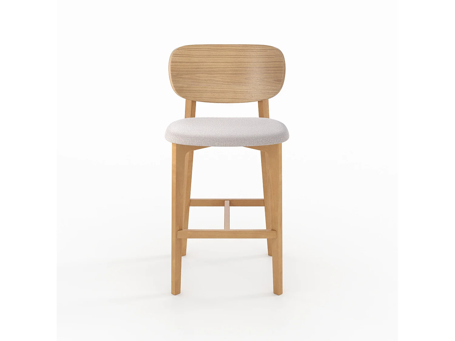 Set de 2 sillas para isla central en madera y tela beige 66 cm - Aria