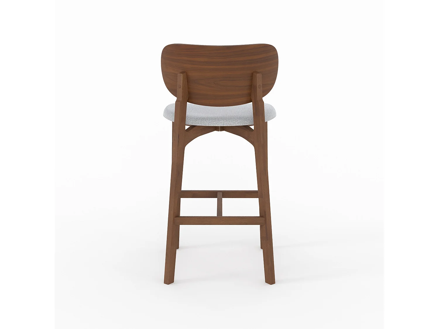 Set di 2 sedie da bar per isola centrale 66 cm legno e tessuto grigio - Aria