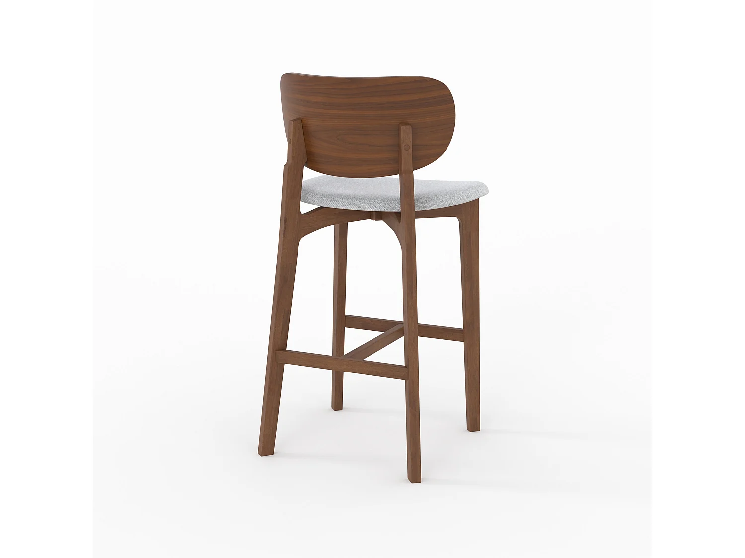 Set di 2 sedie da bar per isola centrale 66 cm legno e tessuto grigio - Aria