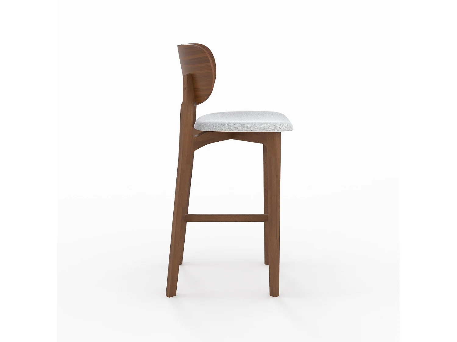 Set de 2 sillas para isla central en madera y tela gris 66 cm - Aria