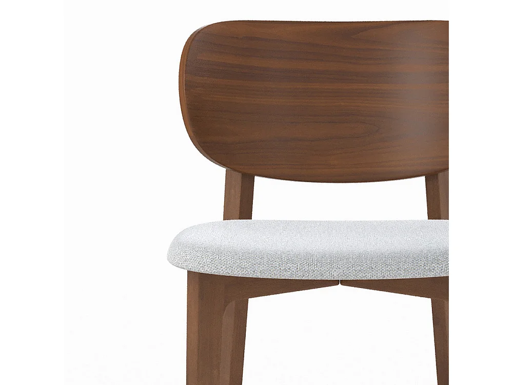 Set de 2 sillas para isla central en madera y tela gris 66 cm - Aria