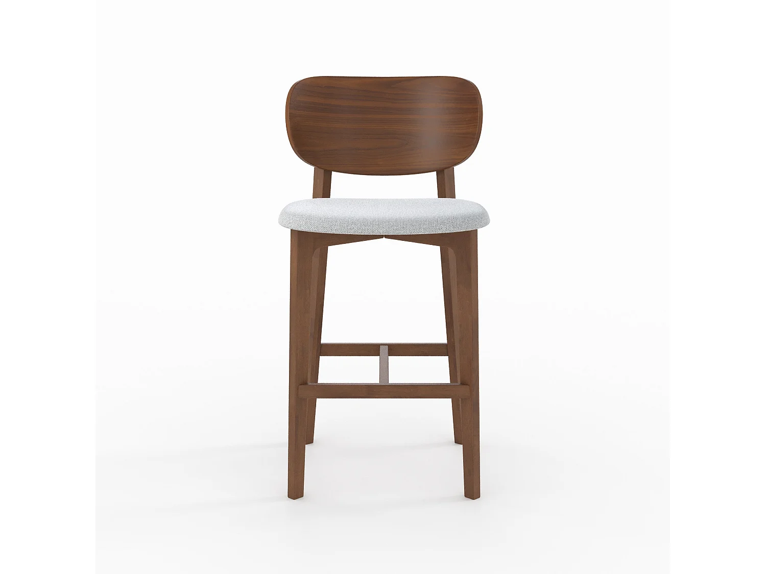 Set de 2 sillas para isla central en madera y tela gris 66 cm - Aria