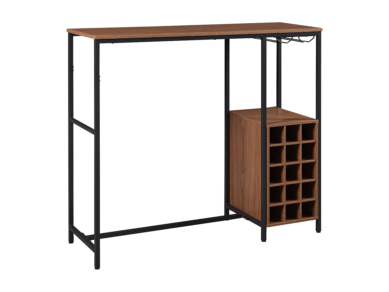 Table de bar Trøndelag 120 x 40 x 105 cm noir effet noyer [en.casa]