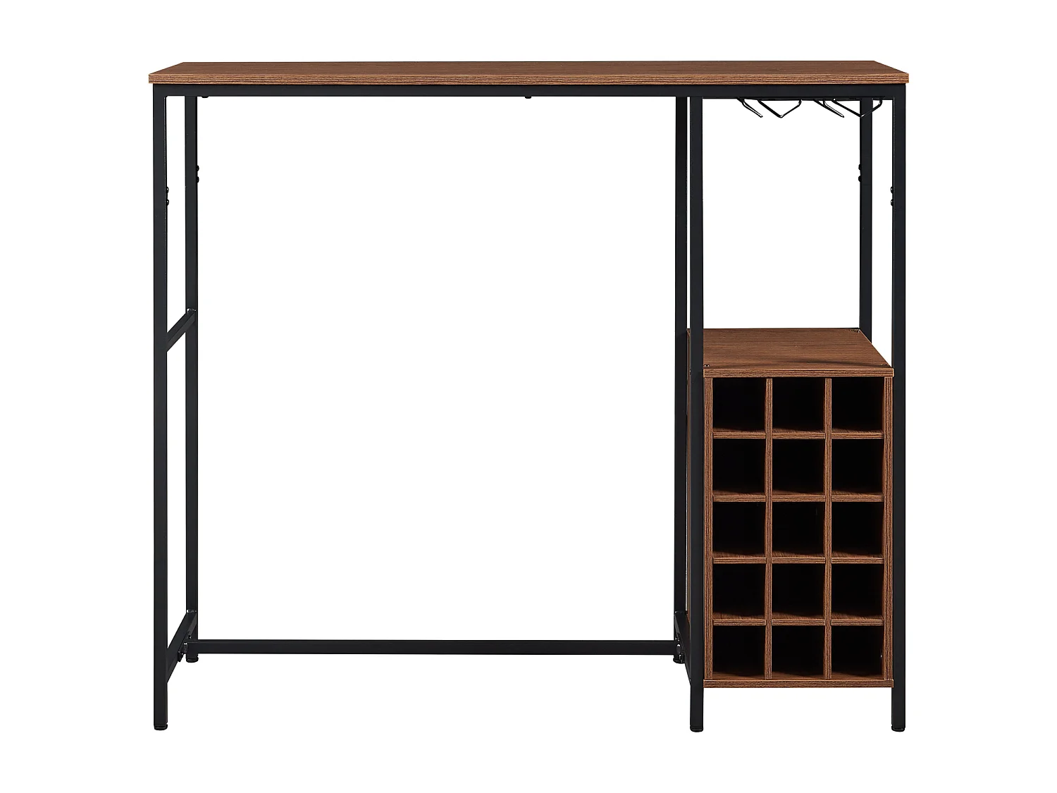 Table de bar Trøndelag 120 x 40 x 105 cm noir effet noyer [en.casa]