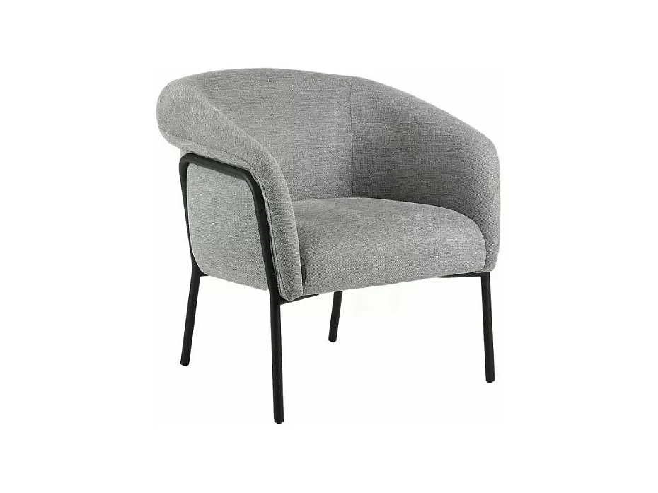 Fauteuil en tissu "Clover" - Brego - Gris - l 69 x H 71 cm