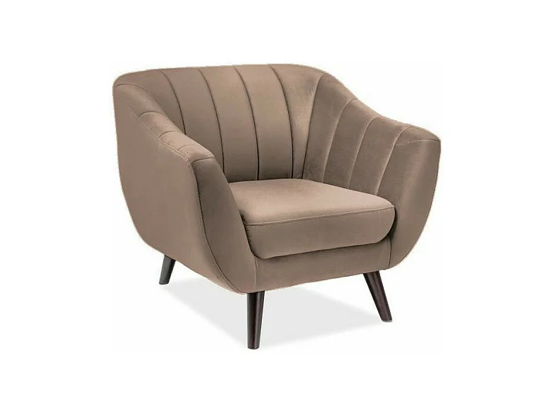 Fotel tapicerowany ELITE 1 VELVET ciemny beżowy