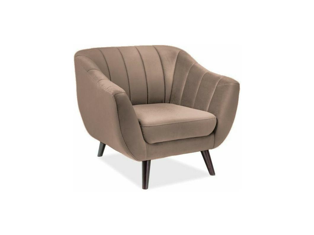 Fotel tapicerowany ELITE 1 VELVET ciemny beżowy