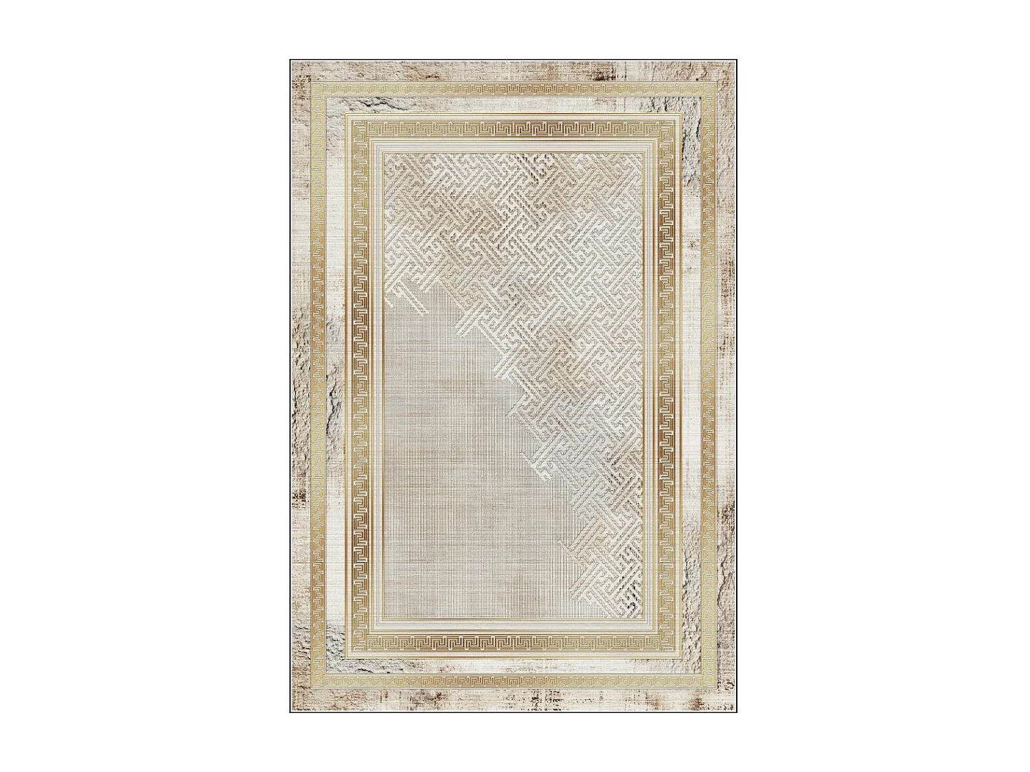 Tapis de salon 300x400 cm Polycoton Najat Or