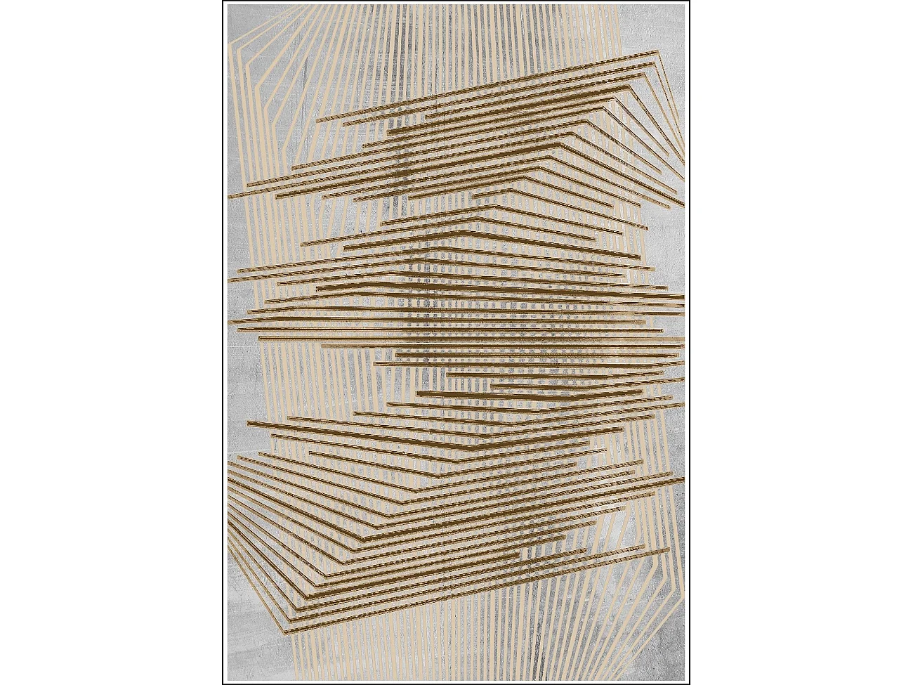 Tapis de salon 200x300 cm Polycoton Nour Or