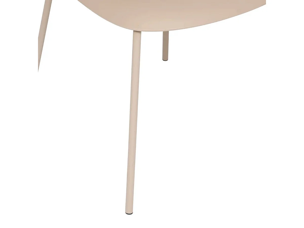 Lot de 6 chaises en Polypropylène coloris beige, avec pieds en métal coloris beige