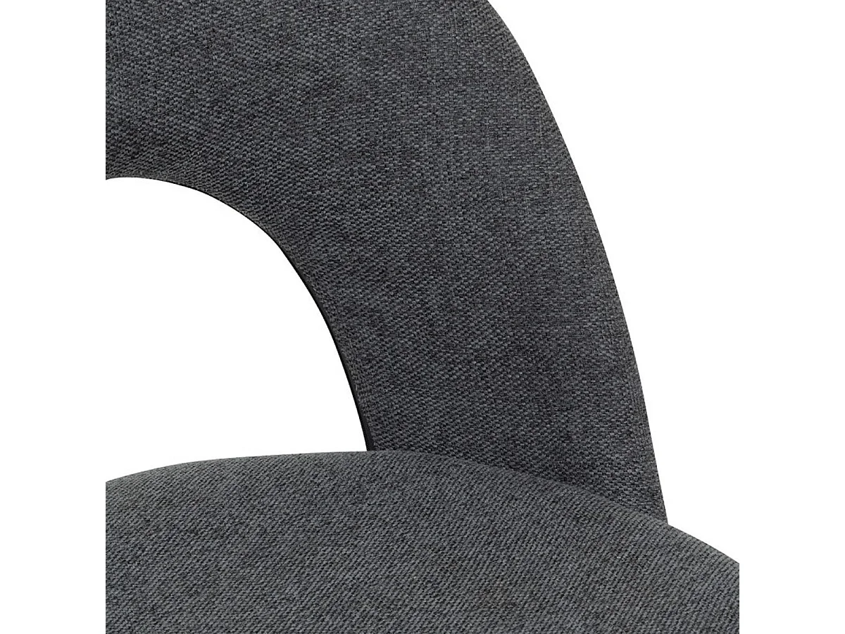 Lot de 4 chaises de salle à manger en tissu coloris gris, pied en métal coloris noir