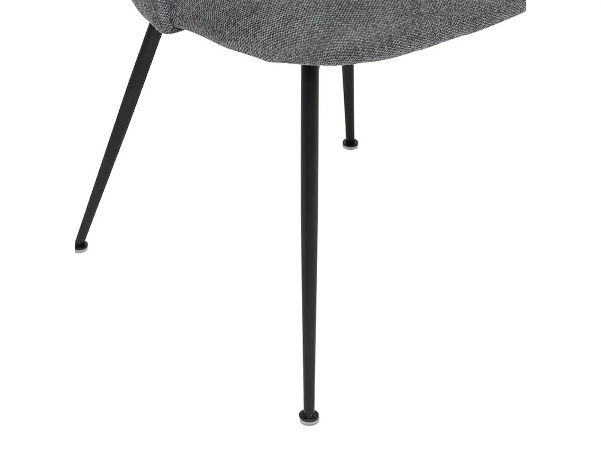 Lot de 4 chaises de salle à manger en tissu coloris gris, pied en métal coloris noir