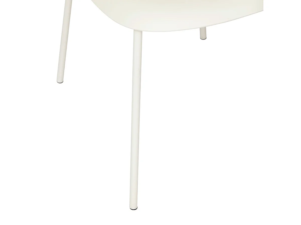 Lot de 6 chaises en Polypropylène coloris blanc, avec pieds en métal coloris blanc