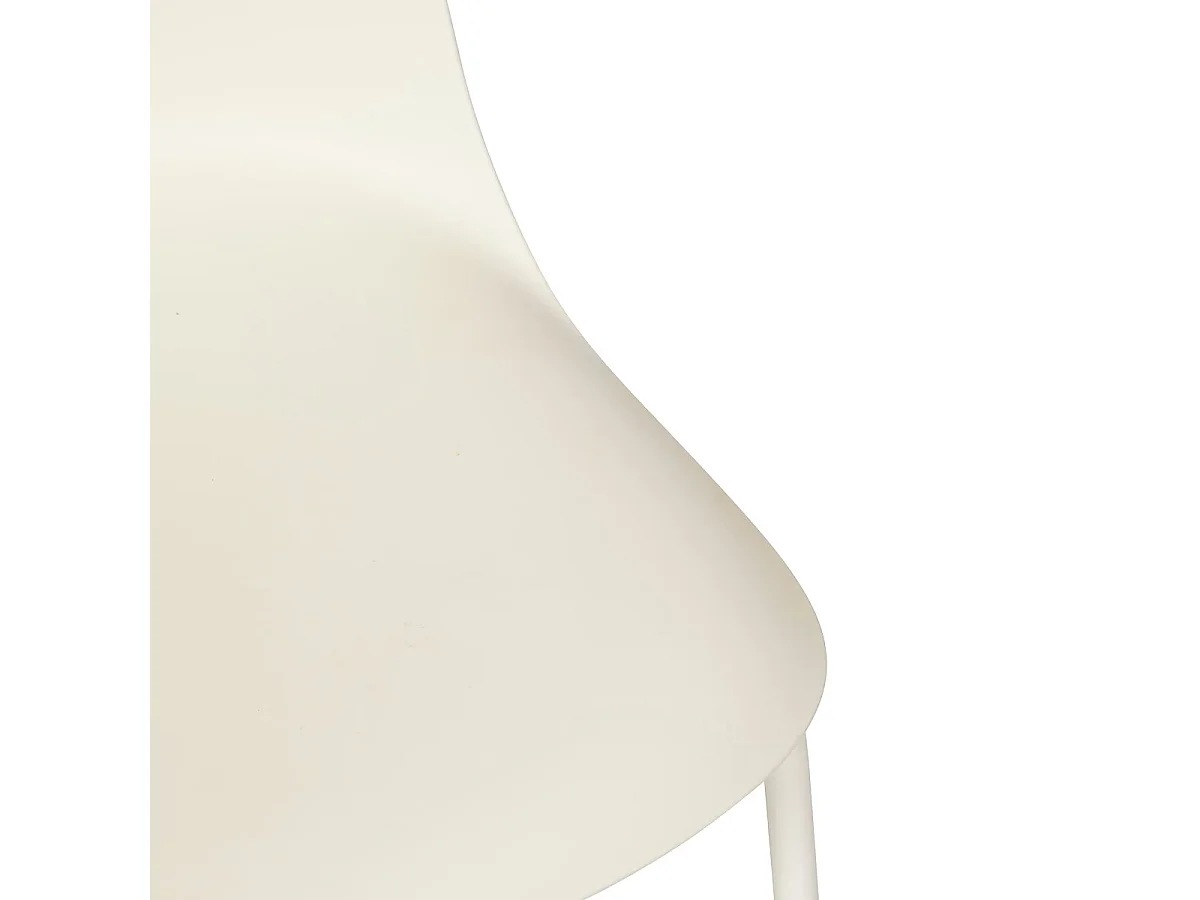 Lot de 6 chaises en Polypropylène coloris blanc, avec pieds en métal coloris blanc