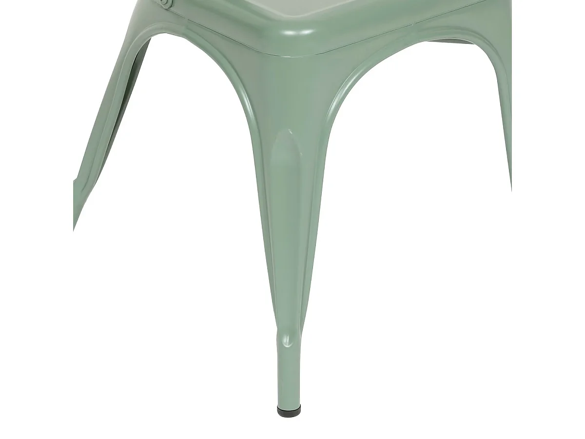 Lot de 4 chaises de salle à manger en métal coloris Vert Olive - Longueur 45 x Profondeur 48 x Hauteur 85 cm