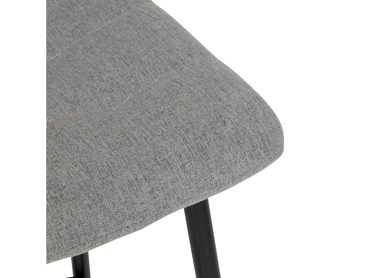 Lot de 2 chaises de bar, chaises hautes en tissu coloris gris et métal noir