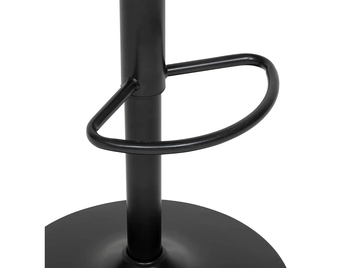 Lot de 2 chaises de bar, chaises hautes réglables en PU coloris gris et pieds en métal noir