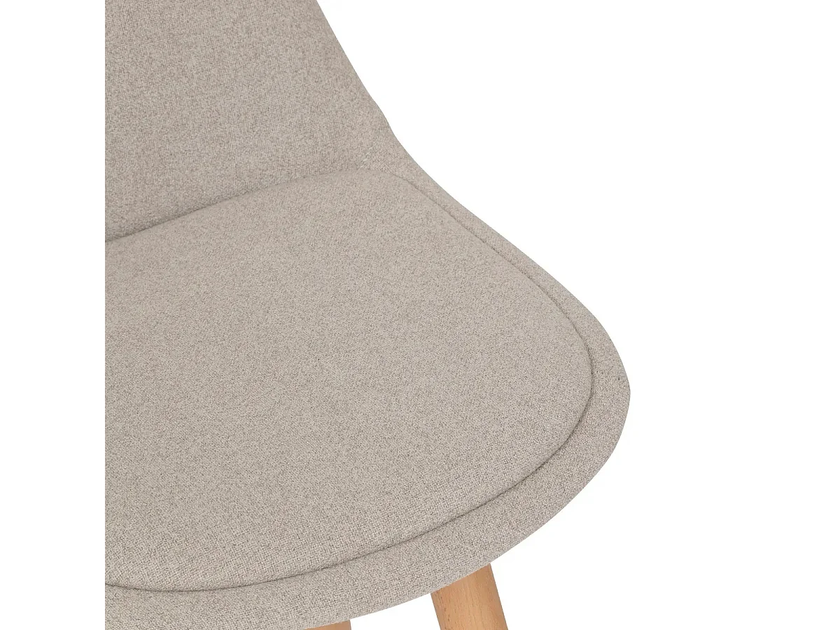 Lot de 4 chaises de bar, chaises hautes en Polypropylène coloris beige, pieds en bois coloris naturel