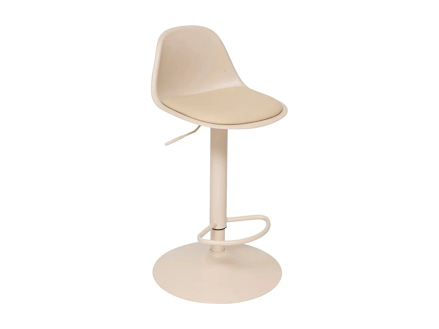 Lot de 2 chaises de bar, chaises hautes  en polypropylène coloris beige - Diamètre 45 x Hauteur 103 cm