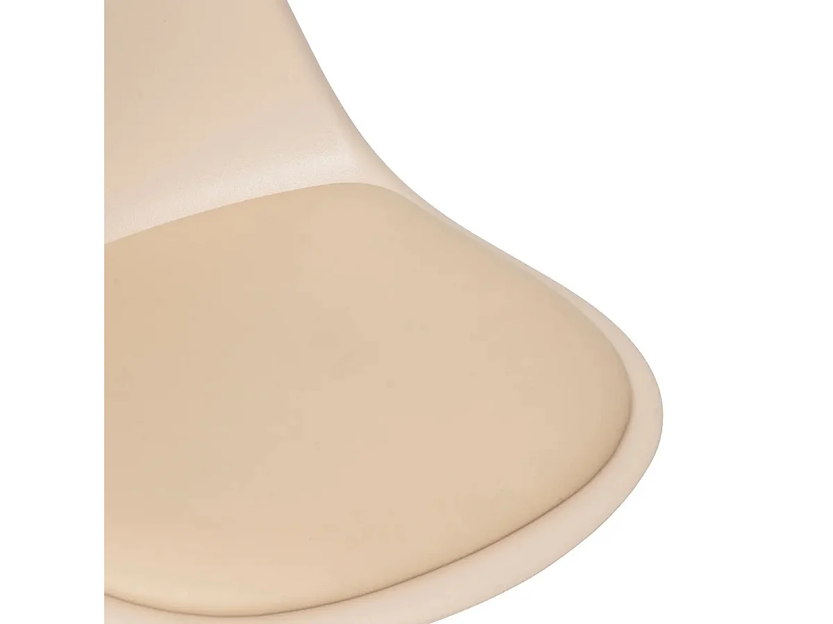 Lot de 2 chaises de bar, chaises hautes  en polypropylène coloris beige - Diamètre 45 x Hauteur 103 cm