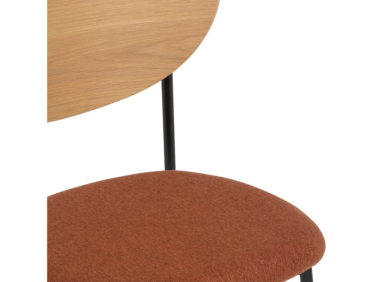 Lot de 2 chaises de bureau avec assise en tissu ambre et pieds en métal noir