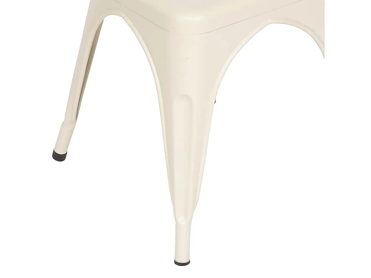 Lot de 4 chaises de salle à manger en métal coloris argile - Longueur 45 x Profondeur 48 x Hauteur 85 cm