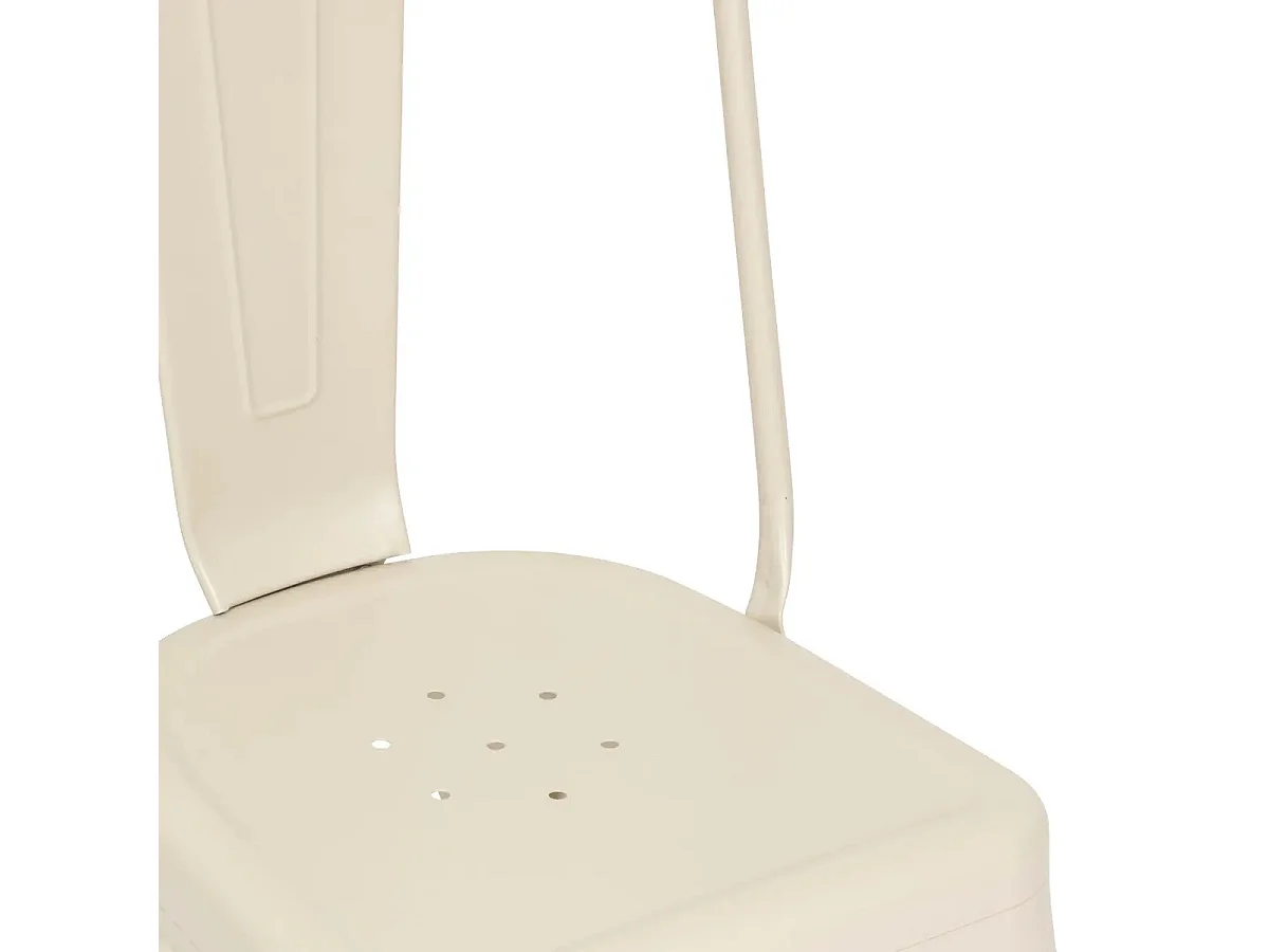 Lot de 4 chaises de salle à manger en métal coloris argile - Longueur 45 x Profondeur 48 x Hauteur 85 cm