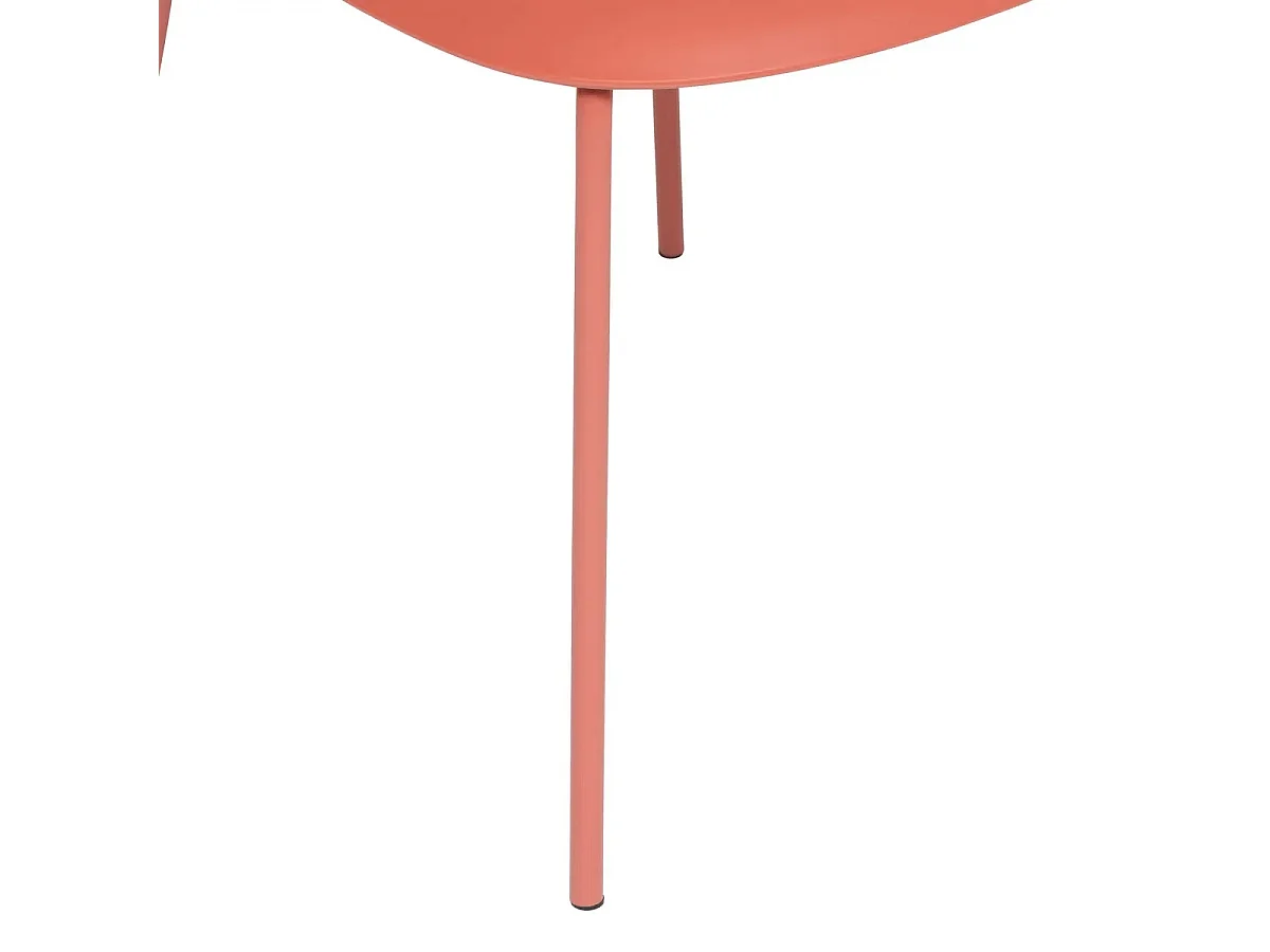 Lot de 6 chaises en Polypropylène coloris Terracotta, avec pieds en métal coloris Terracotta