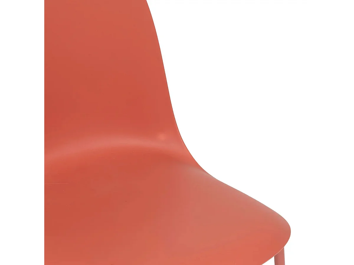 Lot de 6 chaises en Polypropylène coloris Terracotta, avec pieds en métal coloris Terracotta