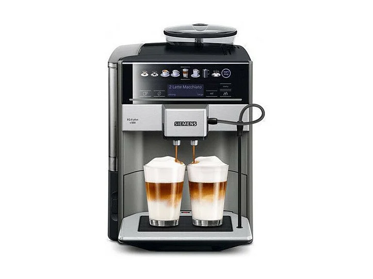 Vollautomatische Siemens TE655203RW Espressomaschine mit Keramikmahlwerk - Grau/Schwarz