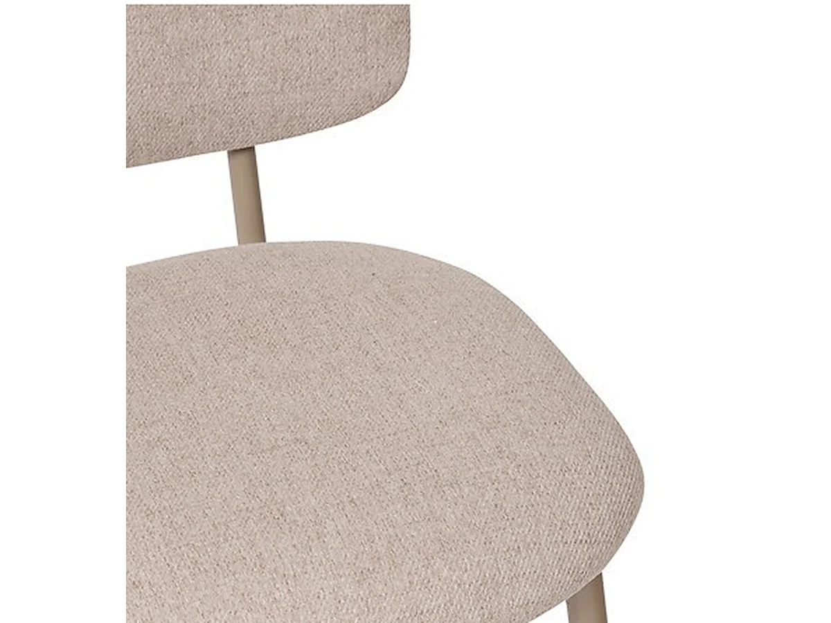 Lot de 4 chaises de bar, chaises hautes en tissu coloris beige et pieds en métal