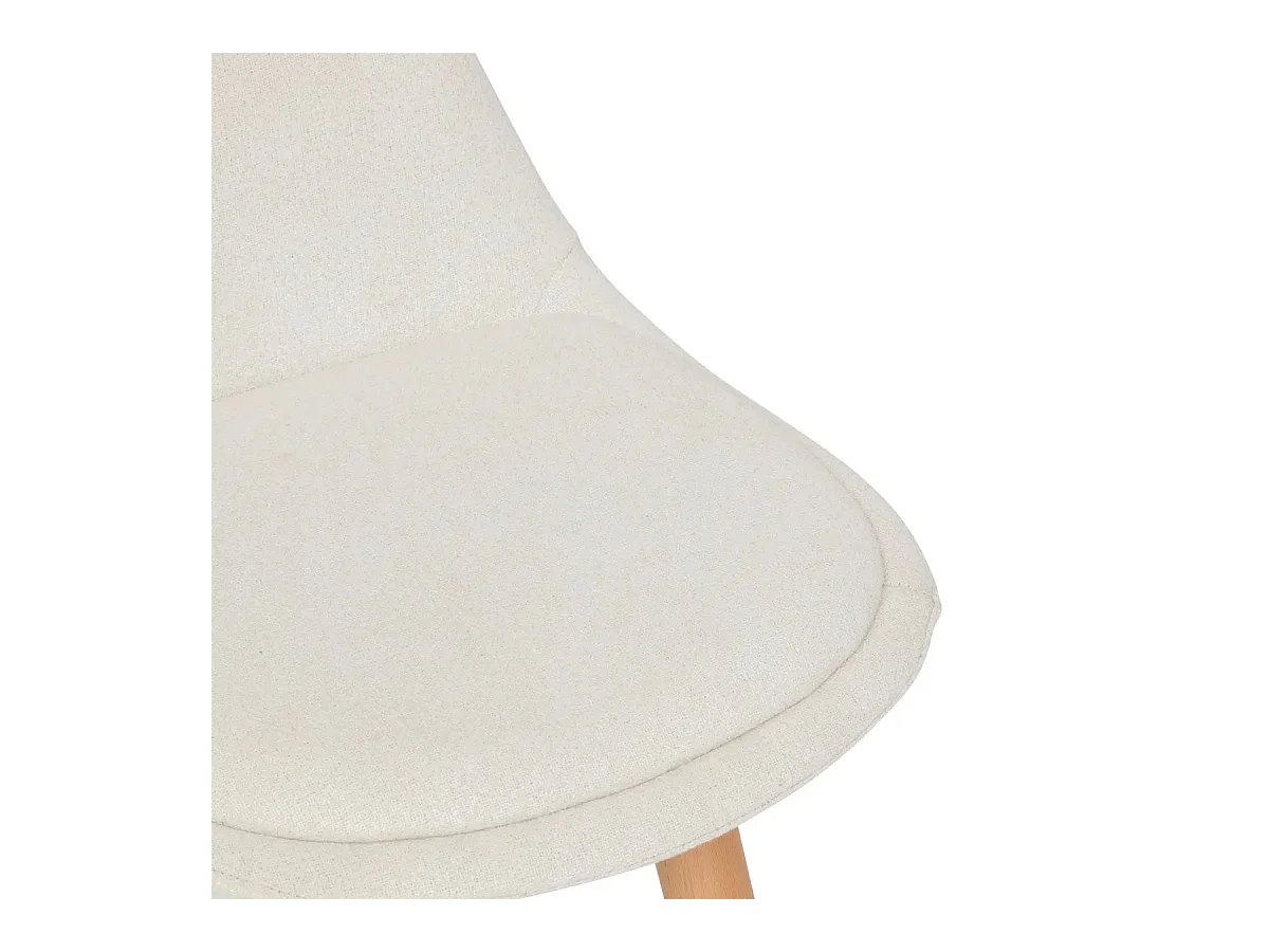 Lot de 4 chaises de bar, chaises hautes en Polypropylène coloris blanc, pieds en bois coloris naturel