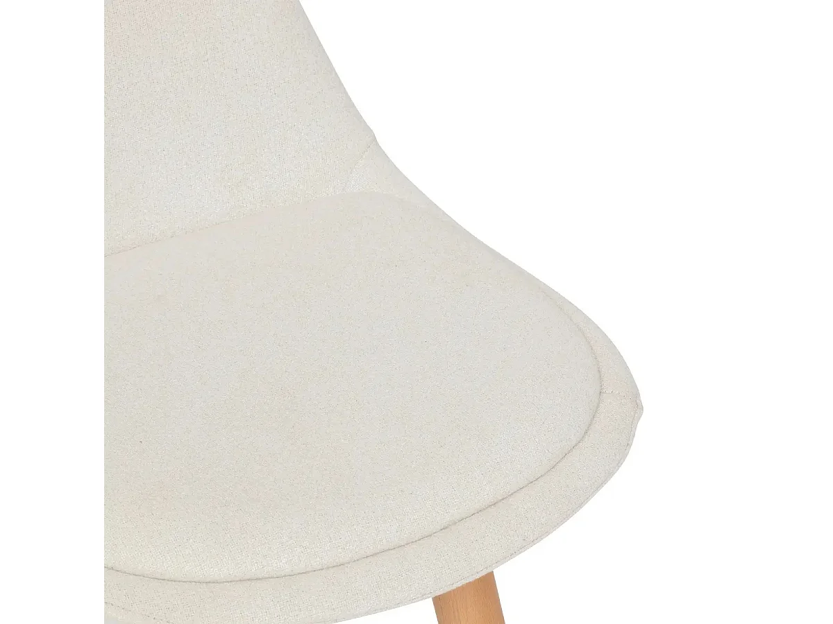 Lot de 4 chaises de bar, chaises hautes en Polypropylène coloris blanc, pieds en bois coloris naturel