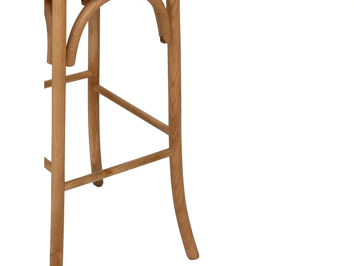 Lot de 4 chaises de bar, chaises hautes en bois coloris naturel - Longueur  47 x Profondeur 52 x Hauteur 110 cm