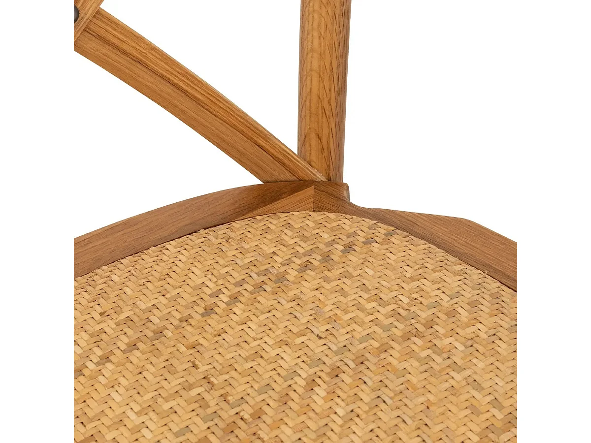 Lot de 4 chaises de bar, chaises hautes en bois coloris naturel - Longueur  47 x Profondeur 52 x Hauteur 110 cm