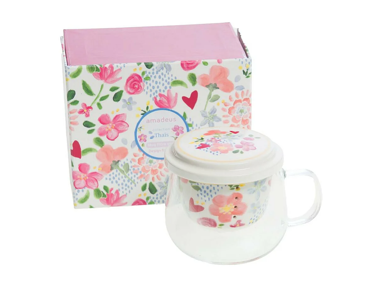 Coffret mug avec filtre en verre Thais