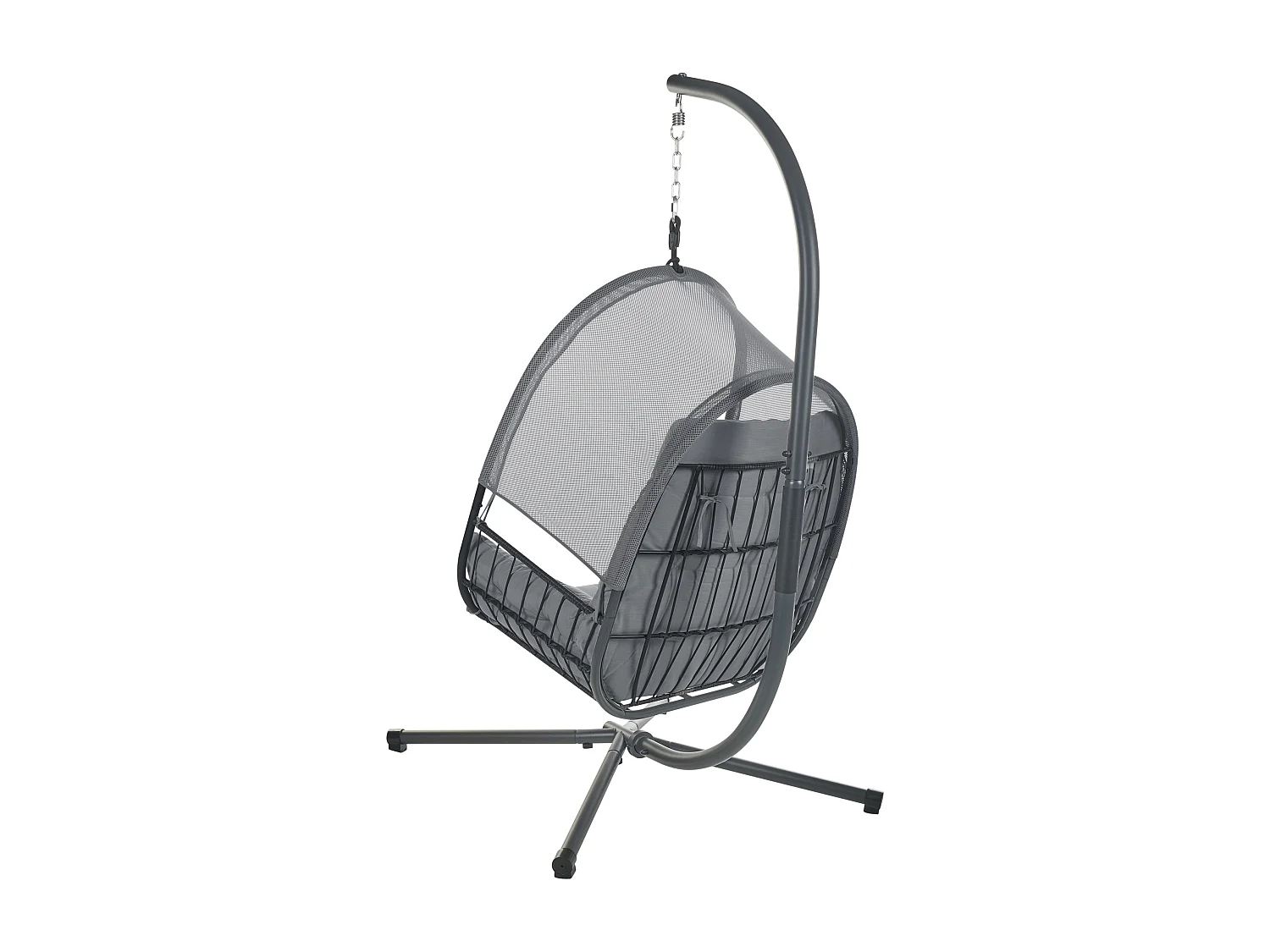 Fauteuil suspendu avec support ALVIANO Tissu Gris foncé
