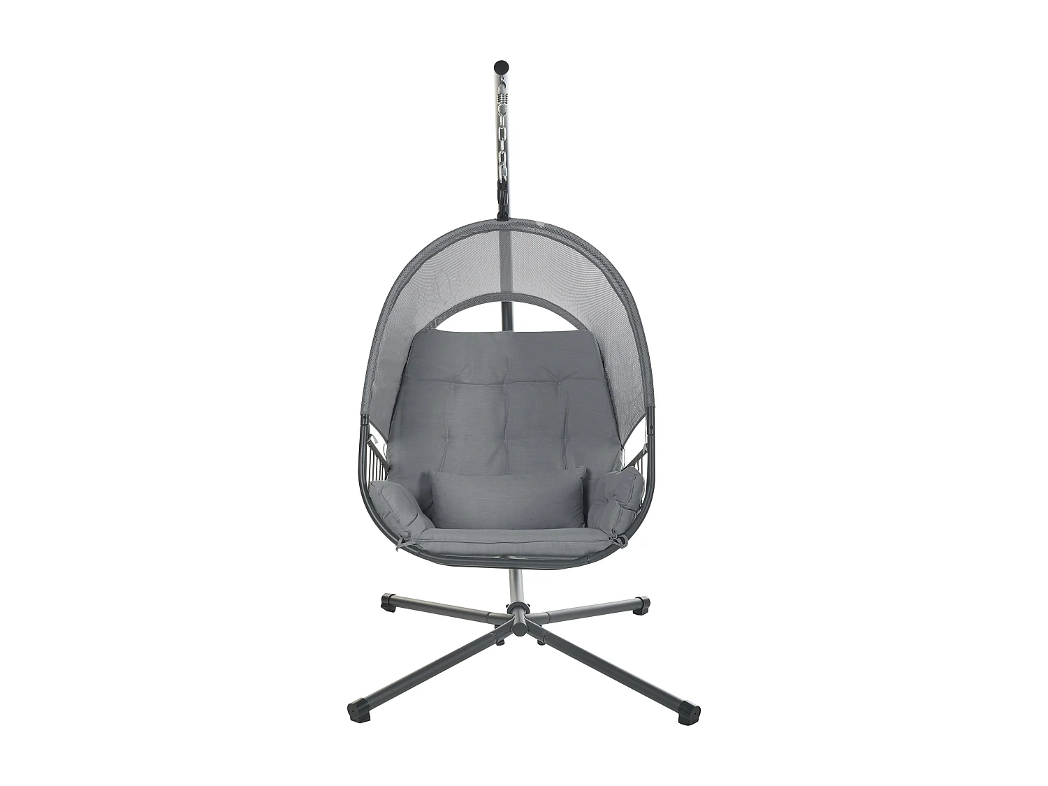 Fauteuil suspendu avec support ALVIANO Tissu Gris foncé
