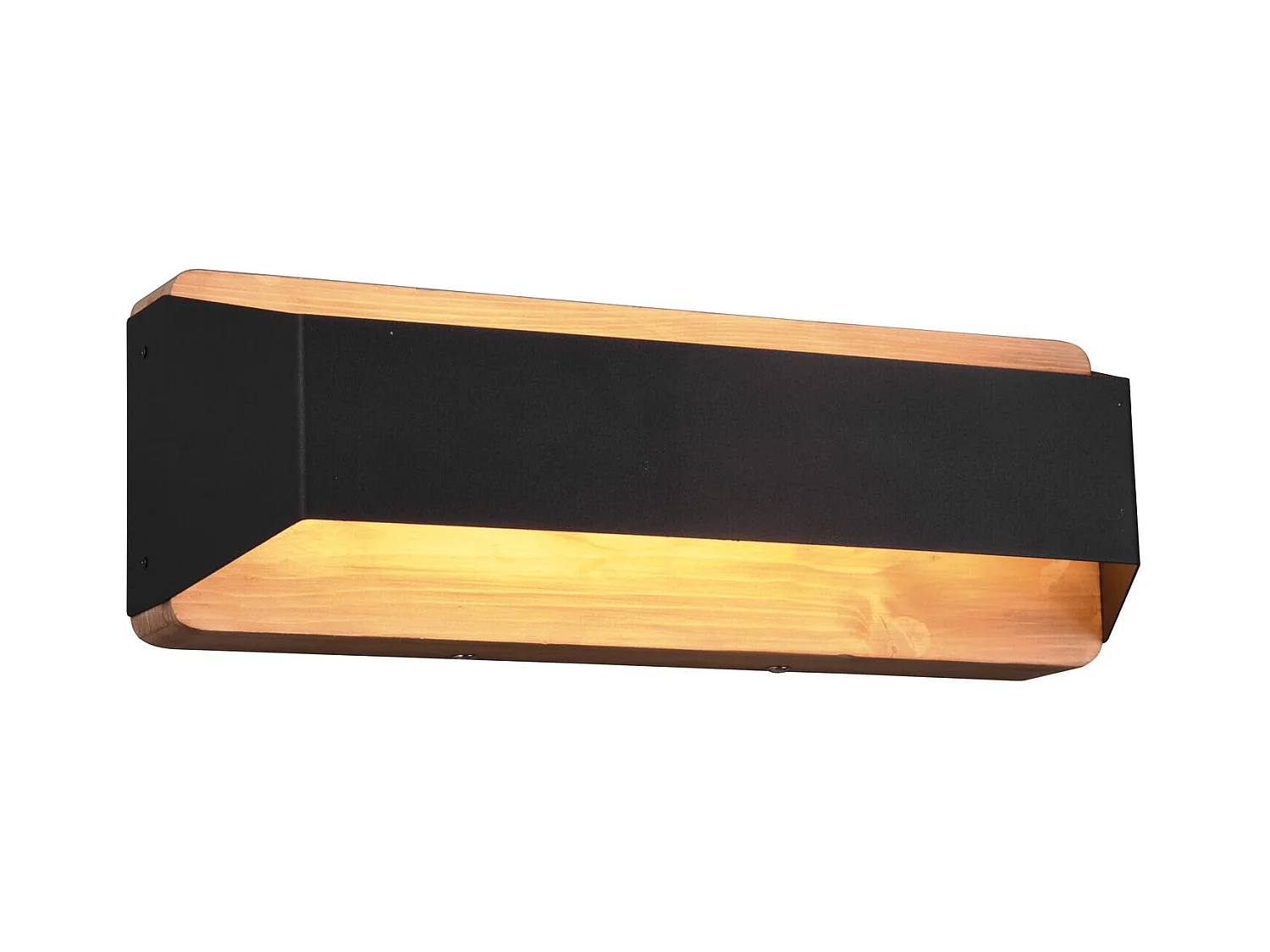 Applique LED bi-emissione, nero e naturale, 35x12 cm, Arino