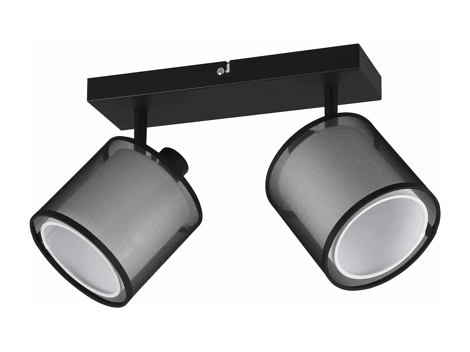 Barra 2 spot orientabili, metallo, nero e bianco, L 33 cm, Burton