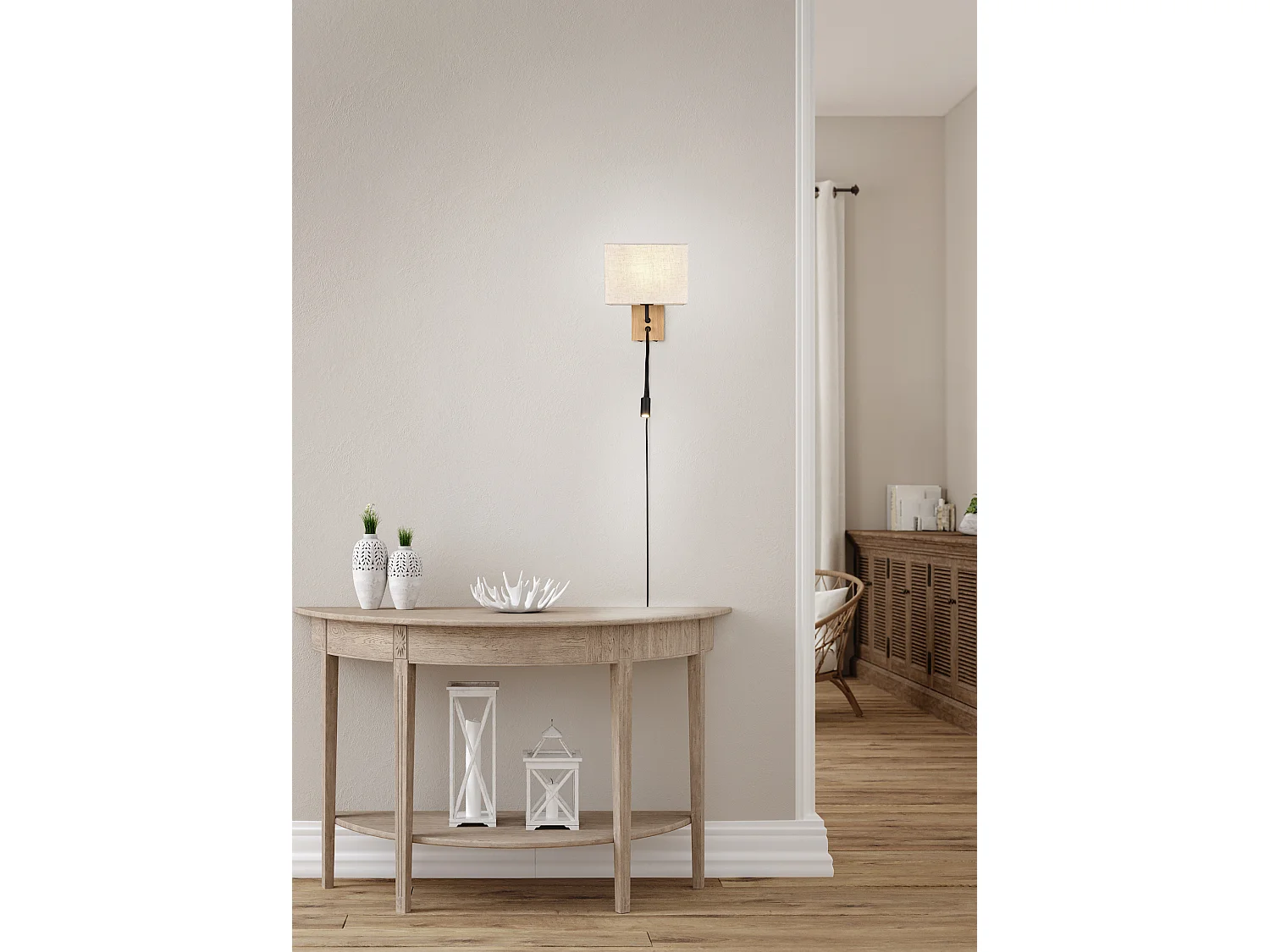 Wandlamp NILAM - 0x0x30 cm - Naturel