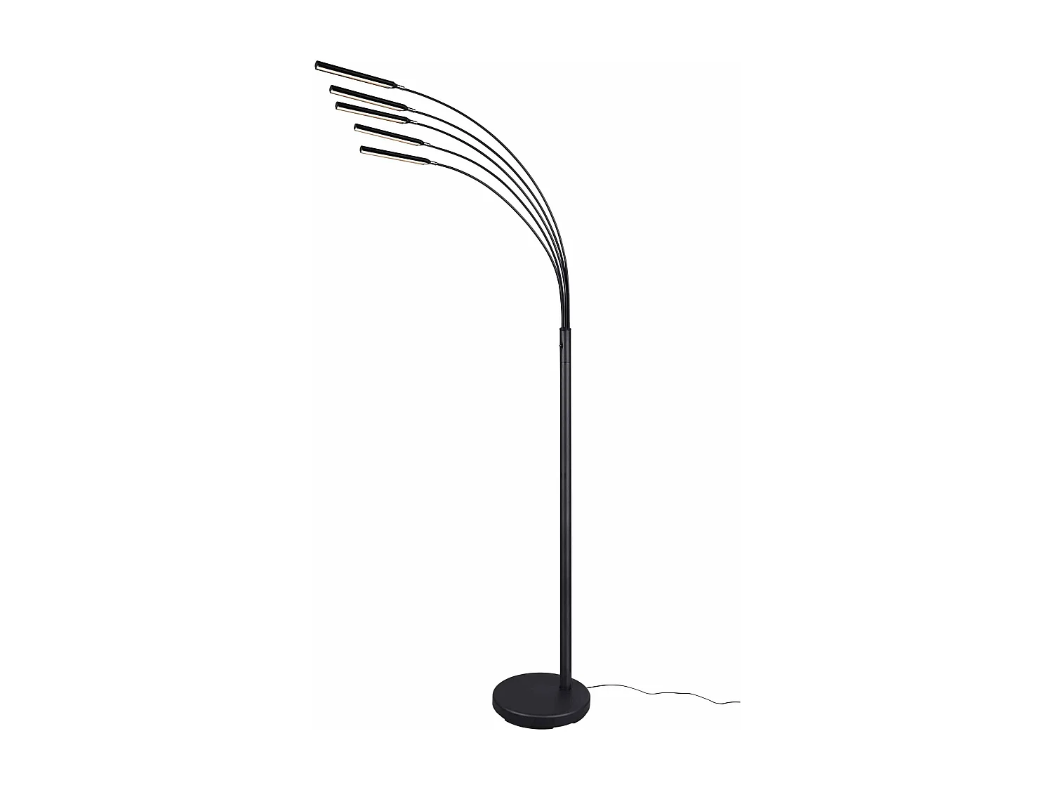 Piantana LED ad arco 5 diffusori, metallo, antracite, H 195 cm, Reed